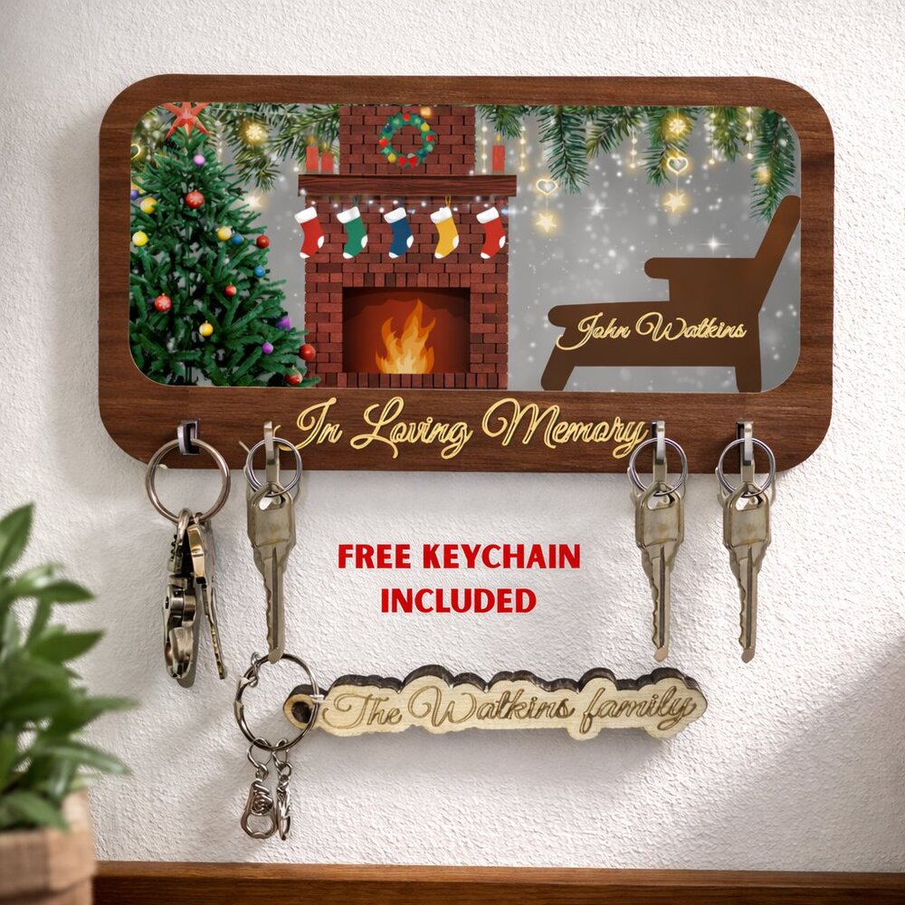 Key hanger wall mount Christmas Key Holder: Memorial Shadow Box, Storage Gift